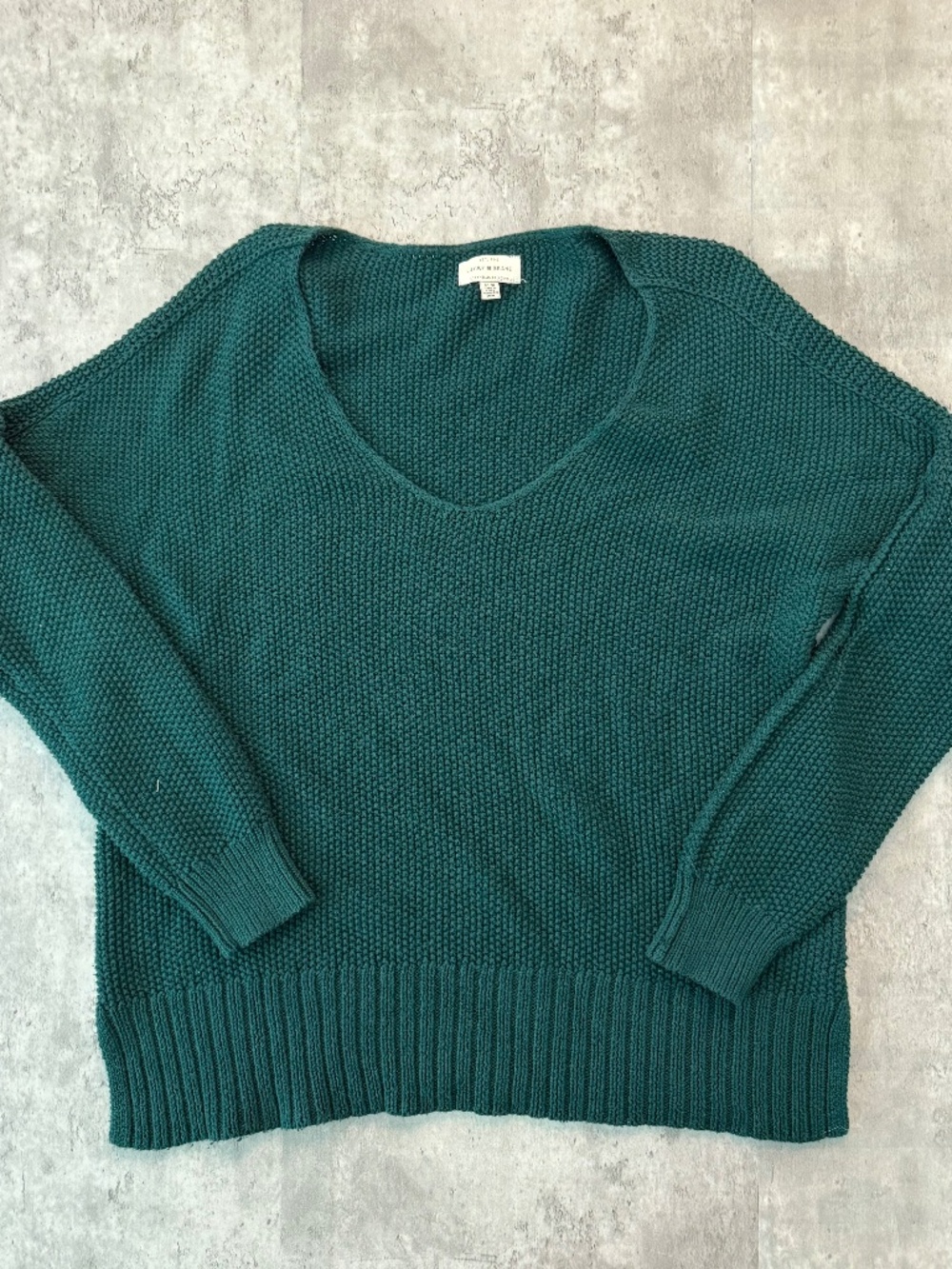 LUCKY BRAND Women's M Green Relaxed Fit Knit Sweater Academia Collegiate